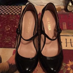 Almost new black patent heels.